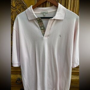 Men's Light Pink Burberry Polo Shirt size Medium